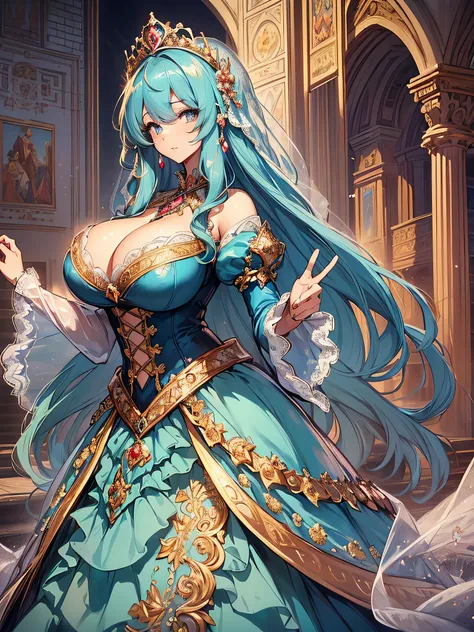 ((anime artstyle)),(Masterpiece),(Best Quality), (Super Detail),((Very Delicate and Beautiful)),cinematic lighting,1 lady,((full body portrait)),((standing in garden)),((solo)),(((1 princess in extremely gorgeous princess rococo ballgown with voluminous fu...