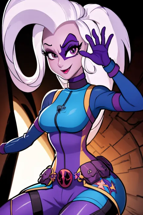 high quality, exquisite, beautiful, vibrant depiction of trixie lulamoon from equestria girls transforming into deadpool due to ...