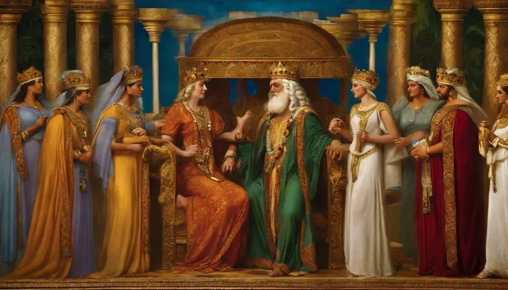 Image of King Solomon with his women