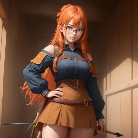 8k, masterpiece, best quality, realistic, higly detailed, cowboy shot, 1girl, solo, itsuki, serious looking girl, medium-length hair, expressive ahoge, reddish-orange hair, a pair of star-shaped hairpins near both of her eyes, dark blue eyes, average heigh...