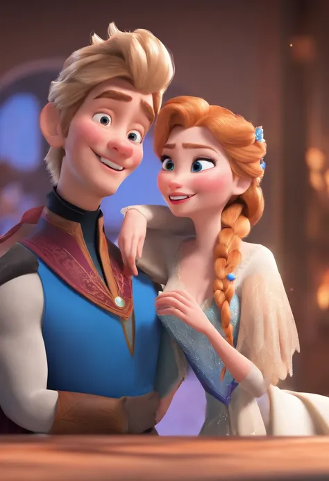 Elsa and Hans from the Disney movie frozen in love