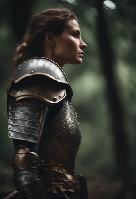 Girl wearing armor only on her upper body