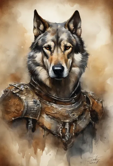 great dane top-quality, Dramatic Lighting, menacing pose, fierce look, epic atmosphere, (((Helmet in the shape of a wolfs head))), (((Full body shot))),Wolves made of metal, cyborgs, Cyberpunk style, Clockwork, ((Intricate details)), nffsw, ((Intricate det...