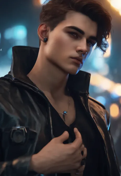 Change Background Cyberpunk Handsome Boy, Realistic Face, 8k, Ultra Realistic,

 about