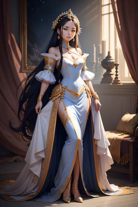 The portrait of Princess Ruu, Tellurian Sky, robert chang Style, Princess mencholia, full body