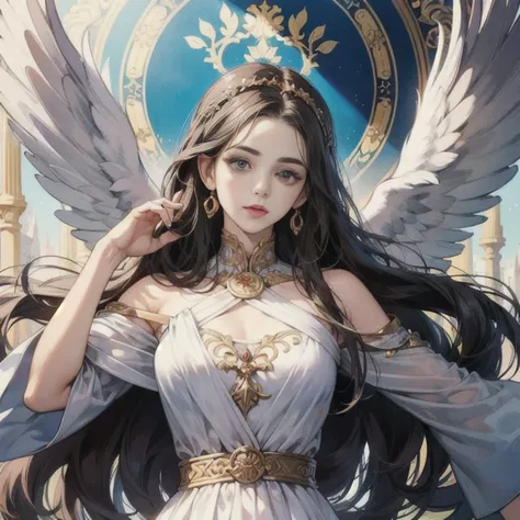 uma mulher em um vestido branco segurando um escudo e um escudo, Deusa grega Atena, gorgeous goddess of leo, Deusa da mitologia grega, Deusa grega, Atena Deusa da sabedoria, Modelo IG | Artgerm, Deusa Dourada Atena, Artgerm extremamente detalhado, estilo d...