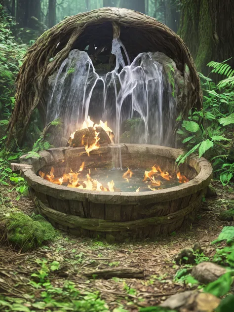 Lana del rey, witch, magic, forest, mystic, 8k, maximum detail, colorful, witch cauldron