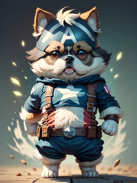 Cute Captain America Dog（Shih Tzu）