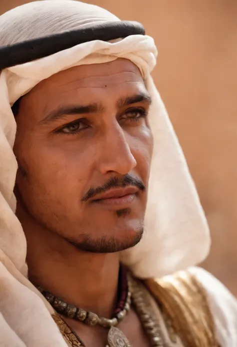 The masked Sahrawi Almoravid prince has an old wound on the face