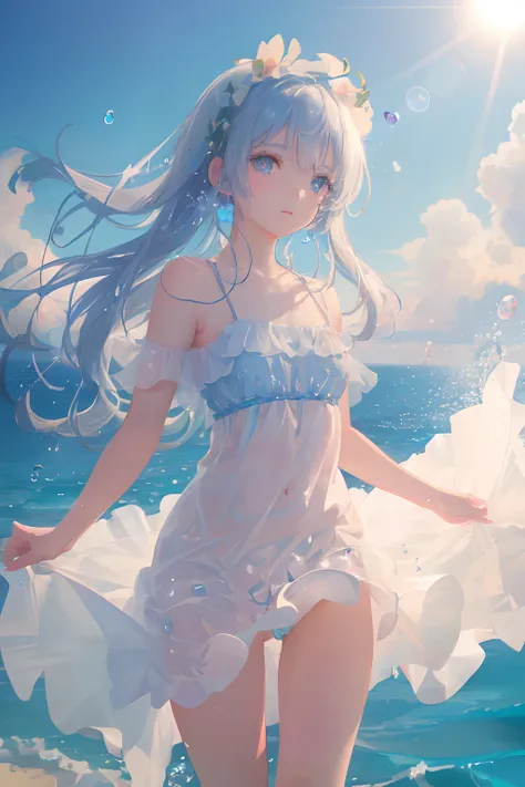 art by Cornflower, dreamy
(a girl who was petite and had beautiful detailed eyes. The depth of field in the photo was perfect, and the lens flare added a nice touch. The finely detailed features of her face really stood out, and the score for this photo wa...