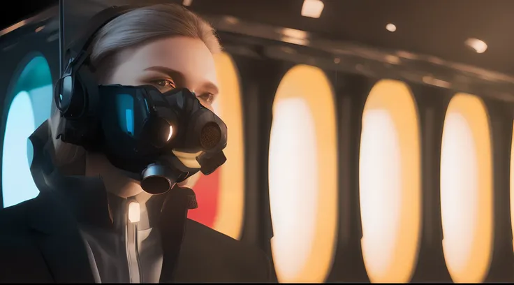 Man in black suit and breathing mask, Unreal Engine 5, RTX, 8k, HD, Cinematography, Realistic, Epic Composition, Unreal Engine 0, Cinematic, Color Grading, Portrait, Ultra Wide Angle, Depth of Field, Ultra Detail, Beautiful Color, Crazy Details, Intricate ...