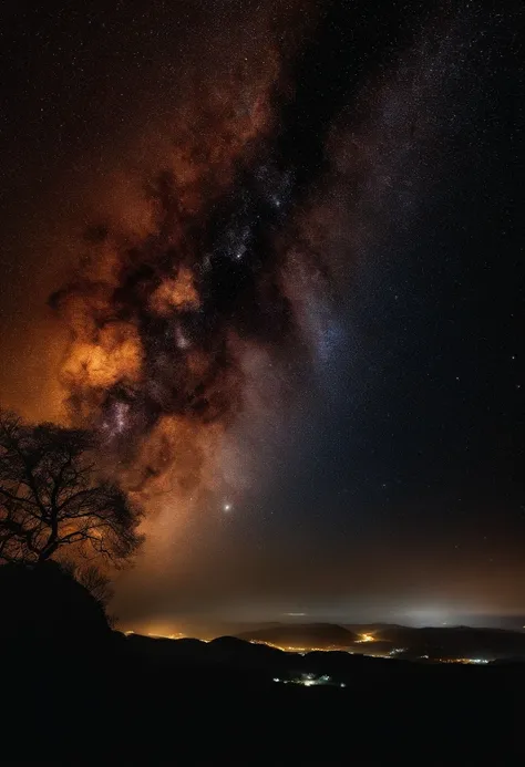 the night，As estrelas，themoon，sprawling，meteors