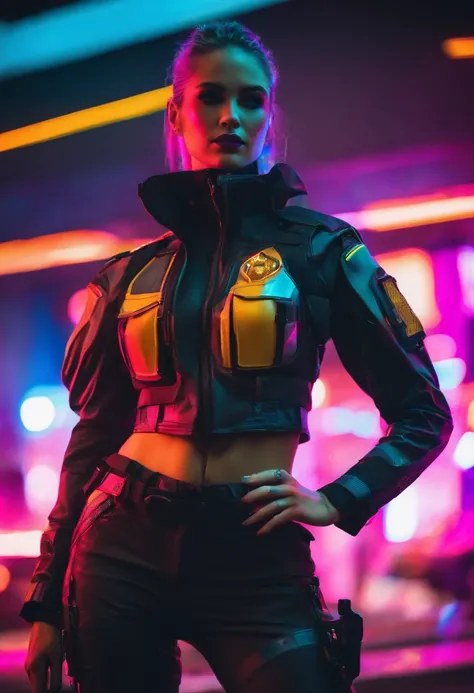 Cyberpunk Uniform Woman Neon