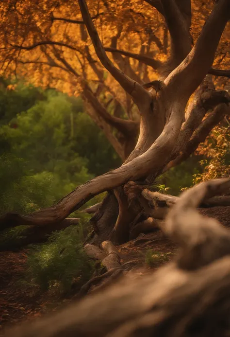 marco de fotografia de madera con ramas de arbol