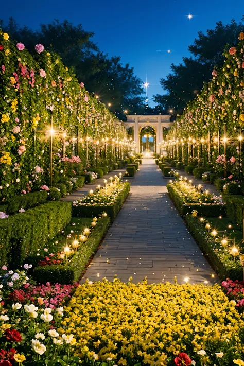 Flower garden, Luxurious, Bright, Sparkling