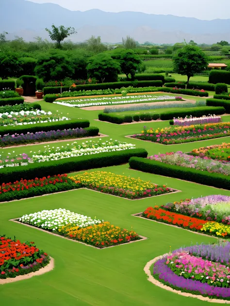 Araff Gardens，The fields are filled with a variety of vegetables and flowers, gardening, lush farm lands, Beautiful vegetable garden, Shanzhai core vegetable garden, flowers garden, In the vegetable garden at home, Floral background garden, idyllic and fru...