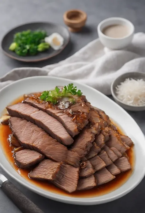 Steaming braised beef brisket noodles，cinematic ligh，professional photoshooting，studio lit，studio context，advertisement photography，Complicated details，hyper-detailing，Ultra photo realsisim，8K UHD