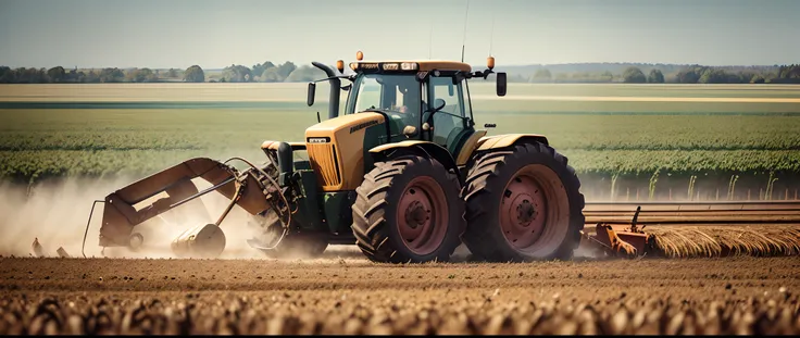 A farmer plows a field with a plow in hand to sow crops (about 10,000 years ago). Photographic --auto --s2