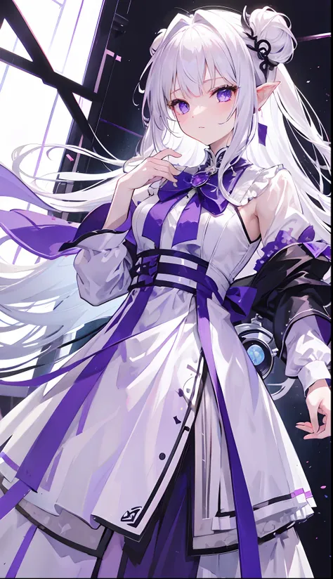 White-haired purple-clothed fairy sweet girl