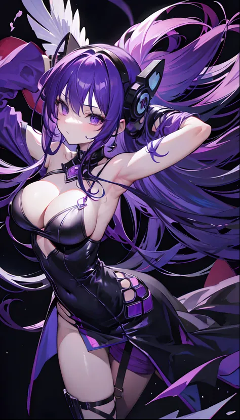 Deep purple haired perverted mad scientist，Sick beauty