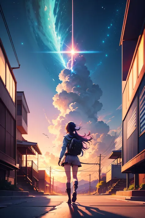 4 anime character,beautiful,colorful anime scene,anime,characters,eye-catching,imaginative,powerful,action-packed,stylized,emotio, anime look seen, your name, style, desktop wallpaper, 8k, ultra high