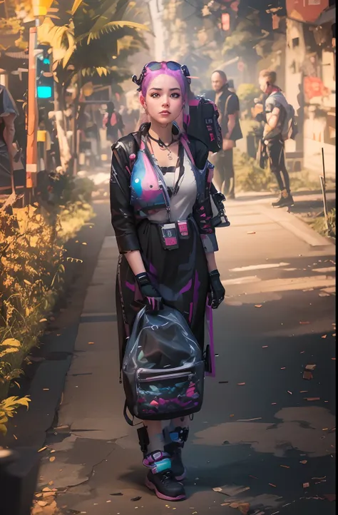 Change baground cyberpunk cute girl face 8k ultra realistic