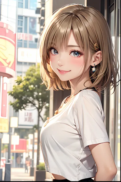 absurderes, ultra-detailliert,bright colour, extremely beautiful detailed anime face and eyes, (独奏:1.6), Short hair , asymmetrical bangs, Blonde hair with short twin tails, Shiny hair, Delicate beautiful face, red blush,(cyan eyes:1.3 ) White skin, hair cl...