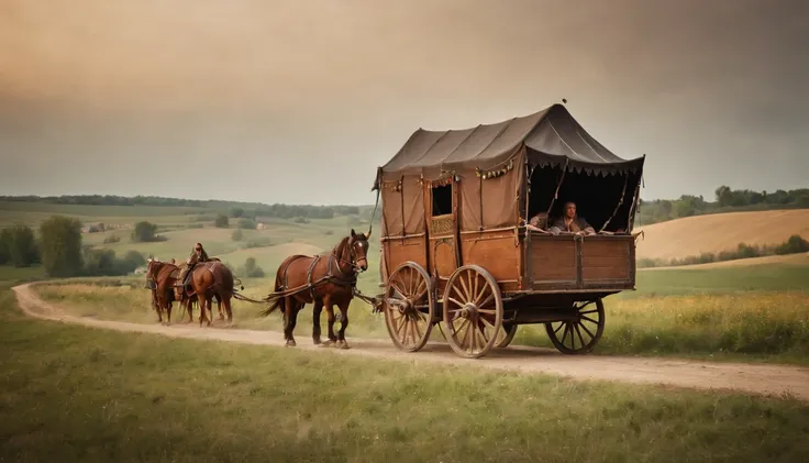 medieval Hungary, gypsy wagon