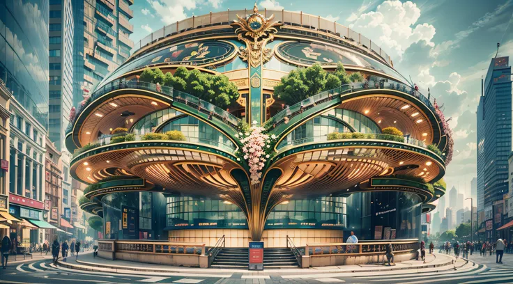 Enter a fascinating vision of the future through captivating futuristic images of the city of Shanghai. The towering giant skyscraper is decorated with gold ornaments and a smooth glass curtain wall，pierce the sky, The vibrant lights of the city that never...