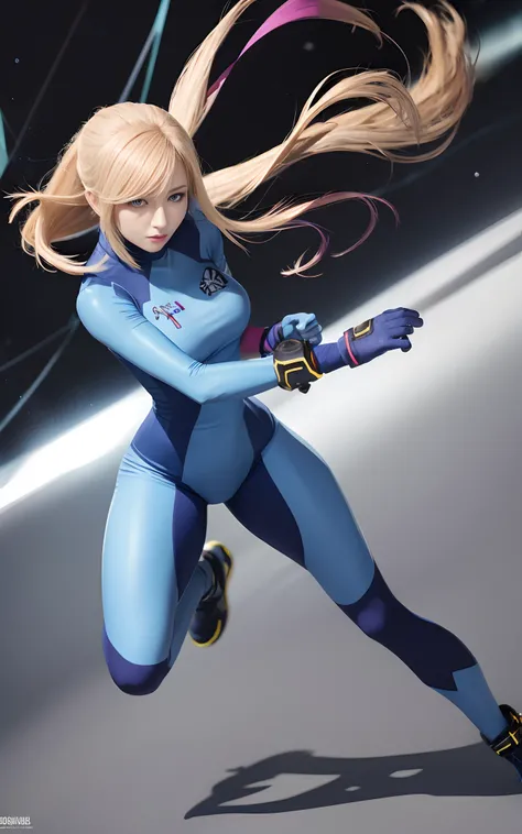 zero suit samus, Blue eyes, waist shot, zero suit