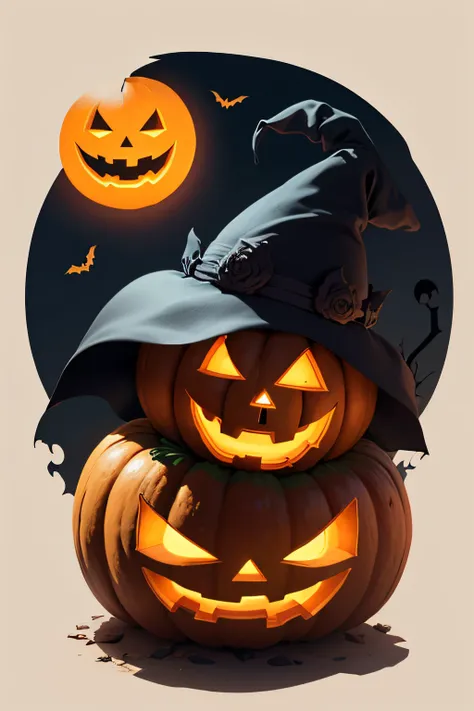 sticker fantasma y calabaza de halloween