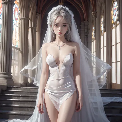 (((nffsw))), (((masutepiece))), (((8K))), (((hight resolution))), (((surrealism))), (((Cinematic lighting))), god rays, Zoom Layer, (((FULL BODYSHOT))), F/4.0, canon, Shiny skin,Detailed skin,Detailed face, Detailed eyes, Beautiful Japan bride, Nudity, Bar...