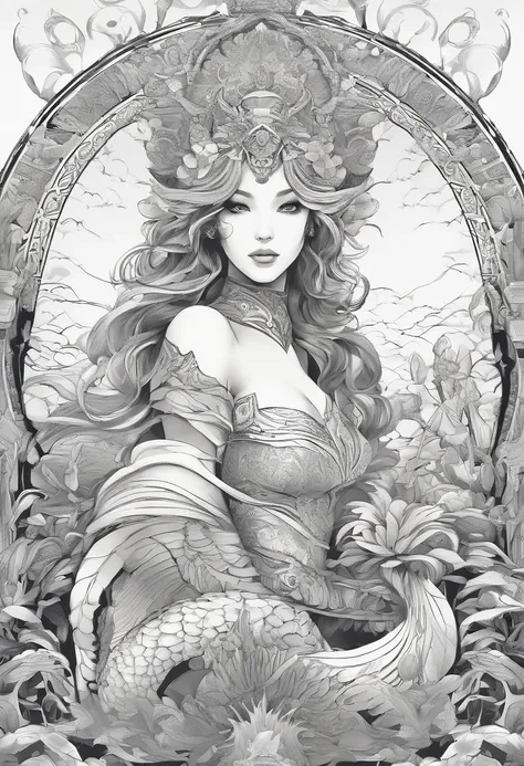 All over the mermaids，with a crown on her head, portrait of mermaid warrior, portrait of mermaid queen, Fantasy art style, Extremely detailed Artgerm, Phlegm sputum, phlegm | Art germ, Fantasy art Behance, Deviantart ArtStation CGSCOSIETY, 2. 5 D CGI anime...