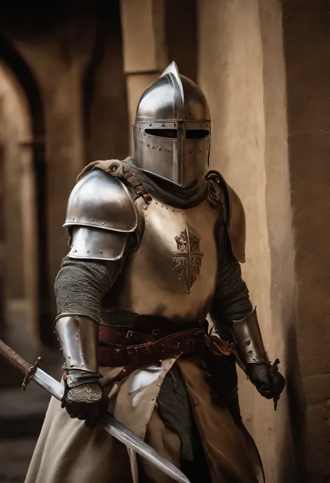 Knight Templars reaction to a surprising event, highlighting their mystique and intrigue as historical figures., award winning studio photography, professional color grading, soft shadows, no contrast, clean sharp focus, film photography, 35mm lens, Carl Z...