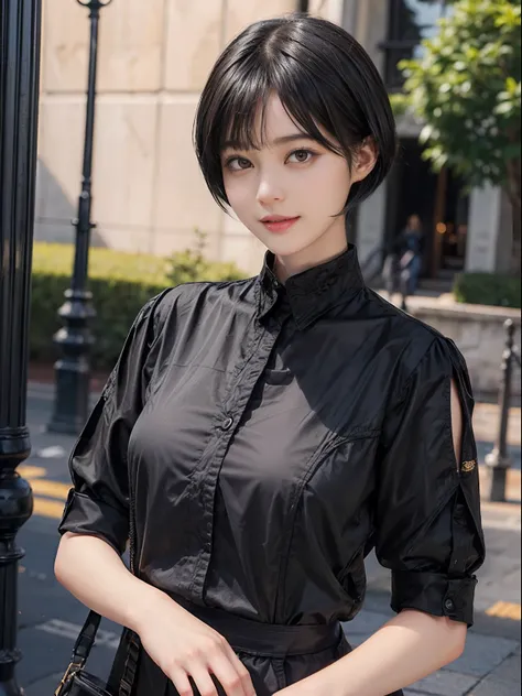 03
(Black Shorthair:1.3), (a 20 yo woman), (A hyper-realistic), (masutepiece), (8KUHD), Looking at the camera, Beautiful woman, A smile, (Tiger Design Clothing)