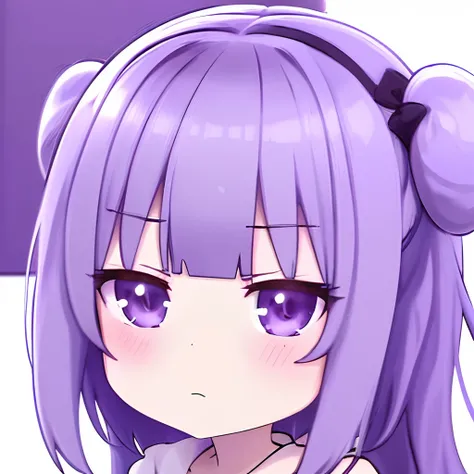 (masterpiece,best quality,ultra_detailed, highres, absurdres:1.2),Emoticon packages,1girl, solo, purple_hair,v-shaped eyebrows,glaring