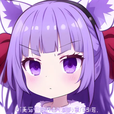 (masterpiece,best quality,ultra_detailed, highres, absurdres:1.2),Emoticon packages,1girl, solo, purple_hair,v-shaped eyebrows,glaring