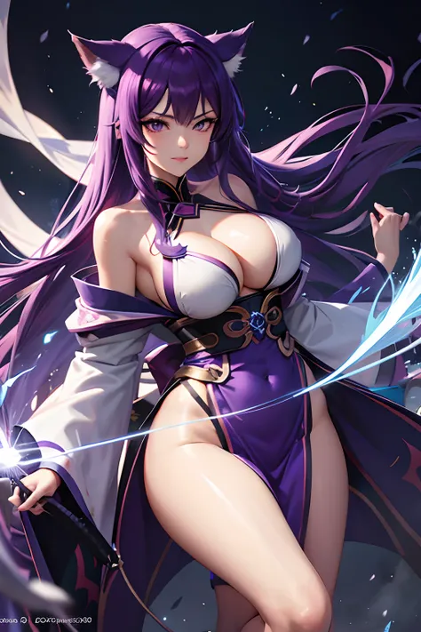 anime girl with purple hair and blue eyes in a bikini, long beautiful flowing kimono, hextech, 🐎🍑, no watermark signature, thick and dense vines, kaisa, morgana, bending over, fox, cd, wukong, fubuki, leaking, wrapped, jaeyeon nam, 1 9 th, catapult, 100,ma...