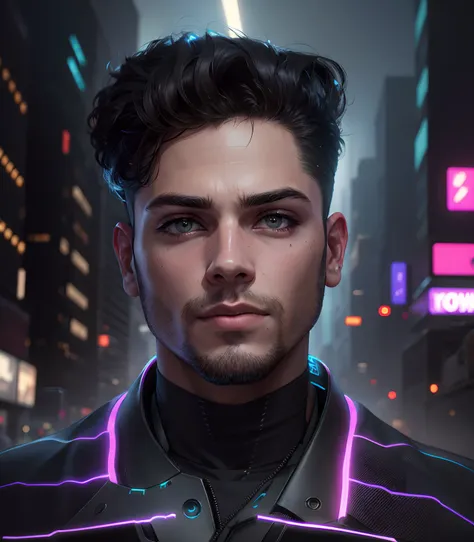 Change background cyberpunk handsome boy , realistic face, 4k , valiant,