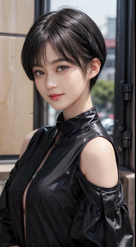 03
(Black Shorthair:1.3), (a 20 yo woman), (A hyper-realistic), (masutepiece), (8KUHD), Looking at the camera, Beautiful woman, A smile, (Tiger Design Clothing)