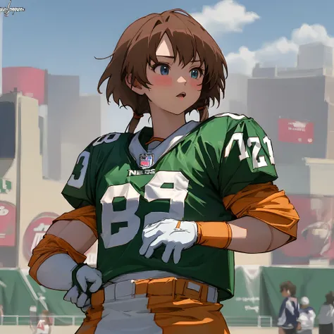 Anime girl with New York jets jersey