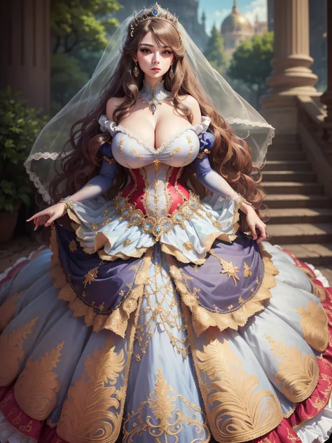 ((anime artstyle)),(Masterpiece),(Best Quality), (Super Detail),((Very Delicate and Beautiful)),cinematic lighting,1 lady,((full body portrait)),((standing in garden)),((solo)),(((1 bling-bling princess in beautiful embroidery and bling-bling jeweled extre...