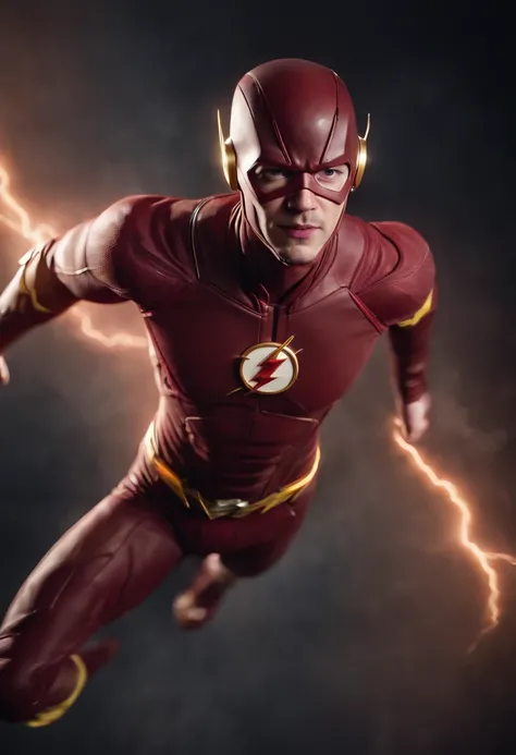 the flash running with red, orange and yellow lightning bioluminescent beside