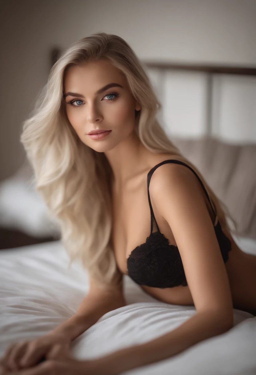 arafed frau voll , Sexy girl with blue eyes, ultra realistisch, Akribisch detailliert, portrait sophie mudd, blonde hair and large eyes, Selfie einer jungen Frau, Augen im Schlafzimmer, Violet Myers, ohne Make-up, Natural makeup, Blick direkt in die Kamera...