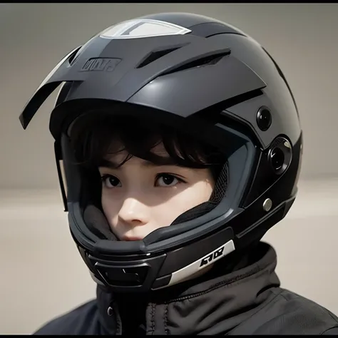 A boy with helmet