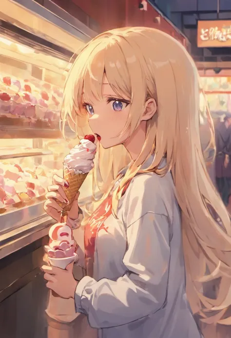 hot anime girl sucking an ice cream