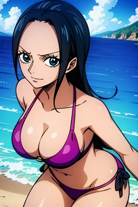 Robin de One Piece, Pose sexy, Y si , Elly, 8k, anime, ribera, Gran Theta, grande, ojos azules, senos, bikini