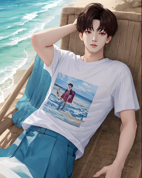 jungkook na praia sem blusa