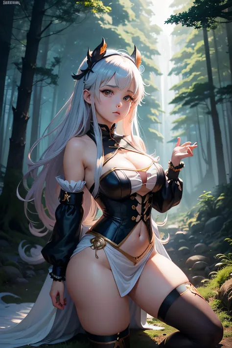 uma imagem de desenho animado de um homem e uma mulher(( mulhe Woman with full body seen )). in a forest, Isekai, trending on devianart, capa de anime, ❤🔥🍄🌪, Genshin, Vanara, Valentina Embaralhamento, Pin no anime, Nixeu e Sakimichan, Anime Estilo Estrela,...