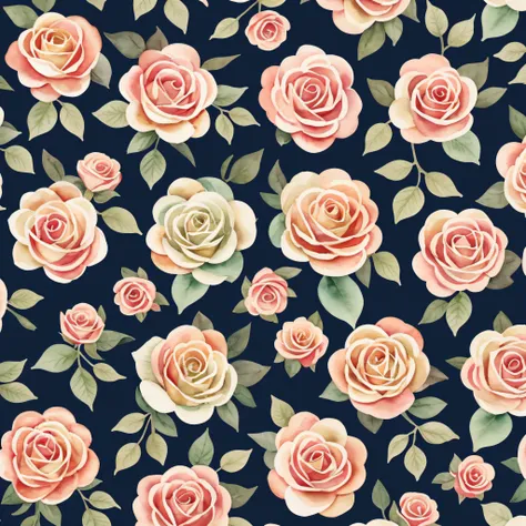 WATERCOLOR PATTERN FLORAL ROSES